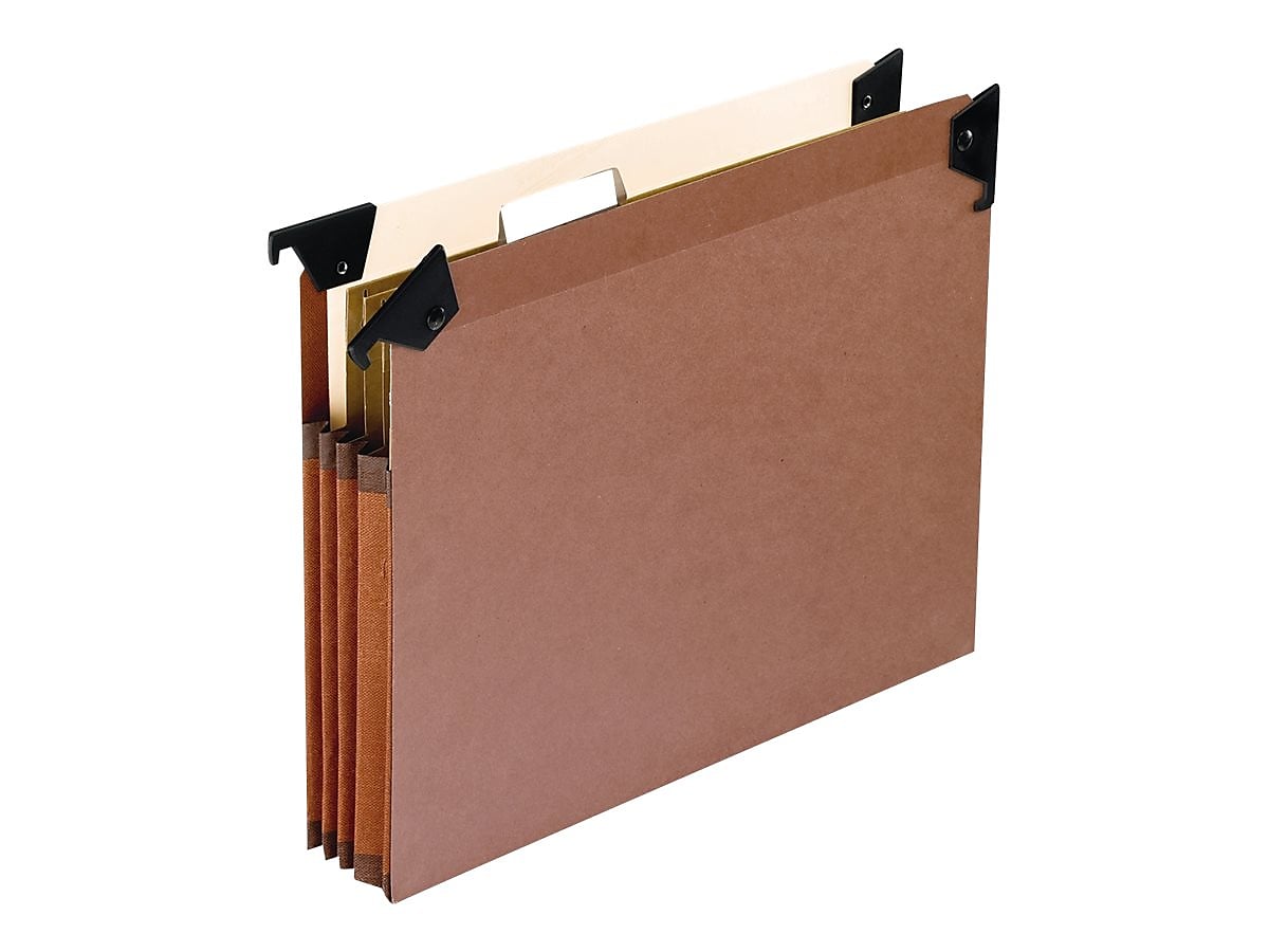 Pendaflex Hanging File Folders with Swing Hooks, 3-1/2" Expansion, Letter Size, Redrope, 5/Box (45422)