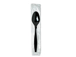 Dixie Individually Wrapped Plastic Teaspoon, Heavy-Weight, Black, 1000/Carton (TH53C7)