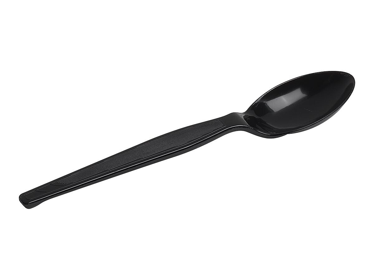 Dixie Individually Wrapped Plastic Teaspoon, Heavy-Weight, Black, 1000/Carton (TH53C7)