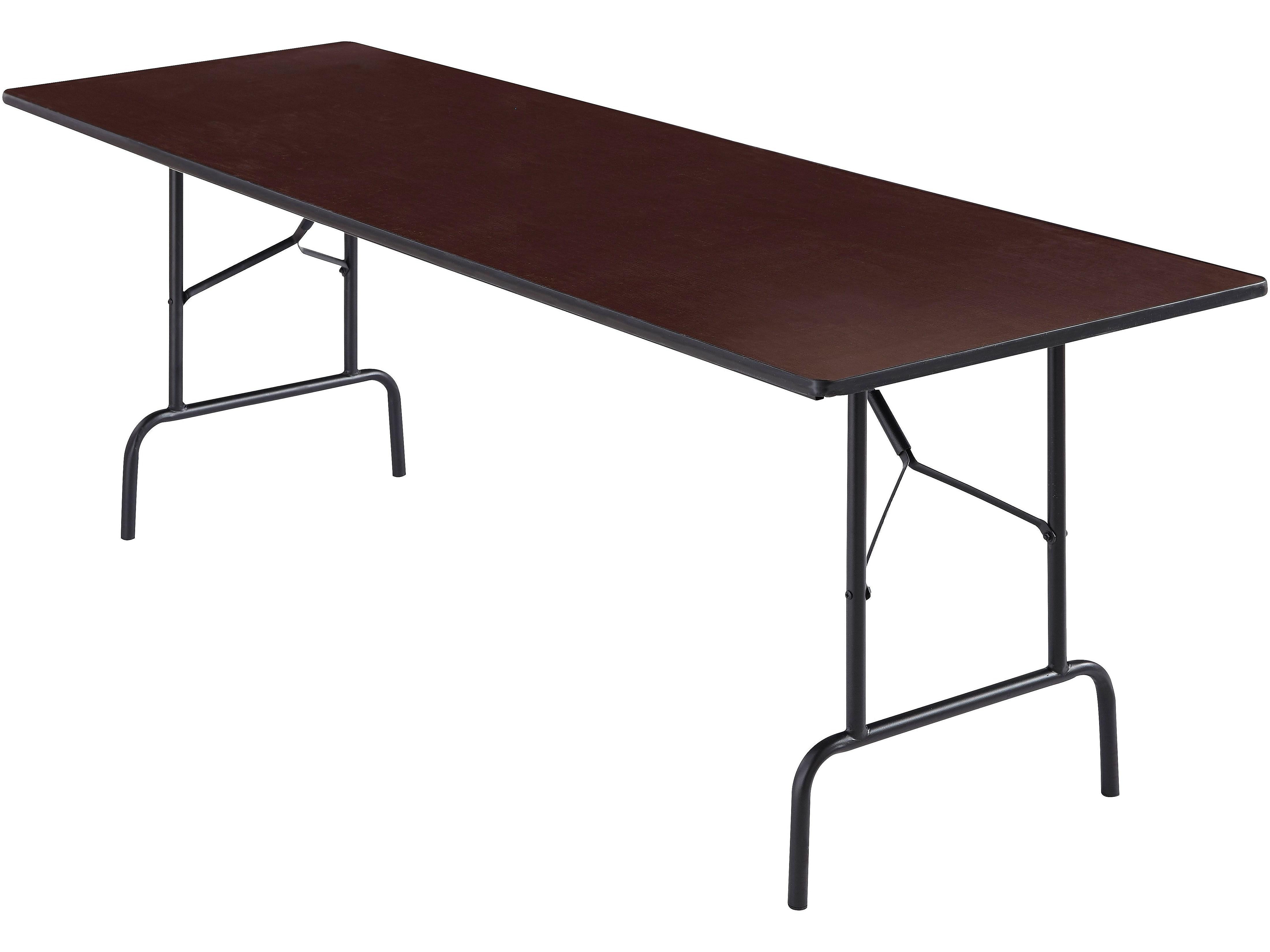 Staples 8' x 30" Wooden Heavy Duty Folding Table, Walnut (58367)