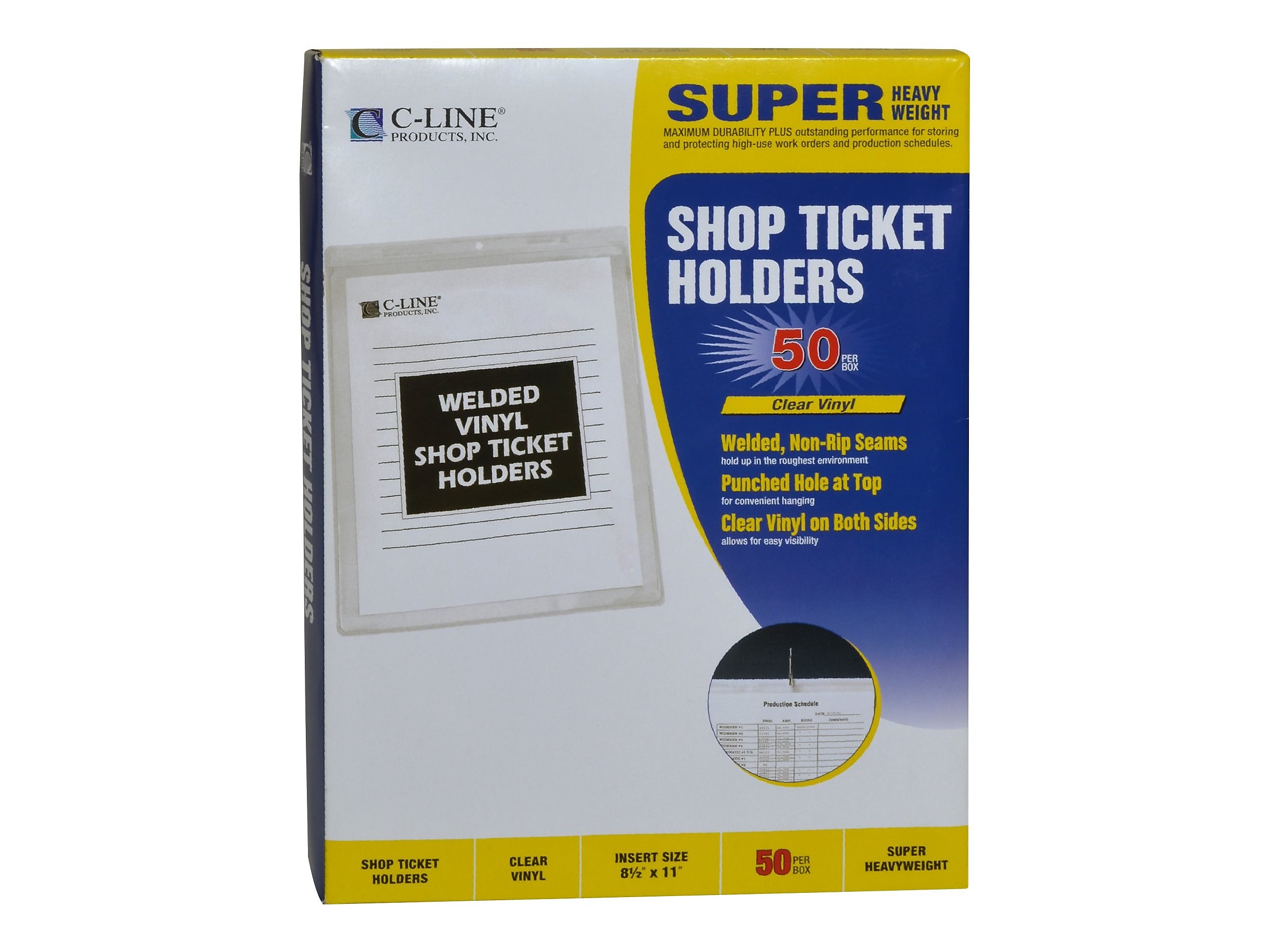 C-Line Job Ticket Holders, , 8-1/2" x 11", Clear, 50/Box (80911)