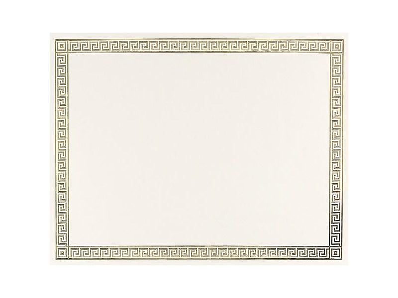 Great Papers Channel Border Foil Certificates, 8.5" x 11", Beige/Gold, 15/Pack (963007)