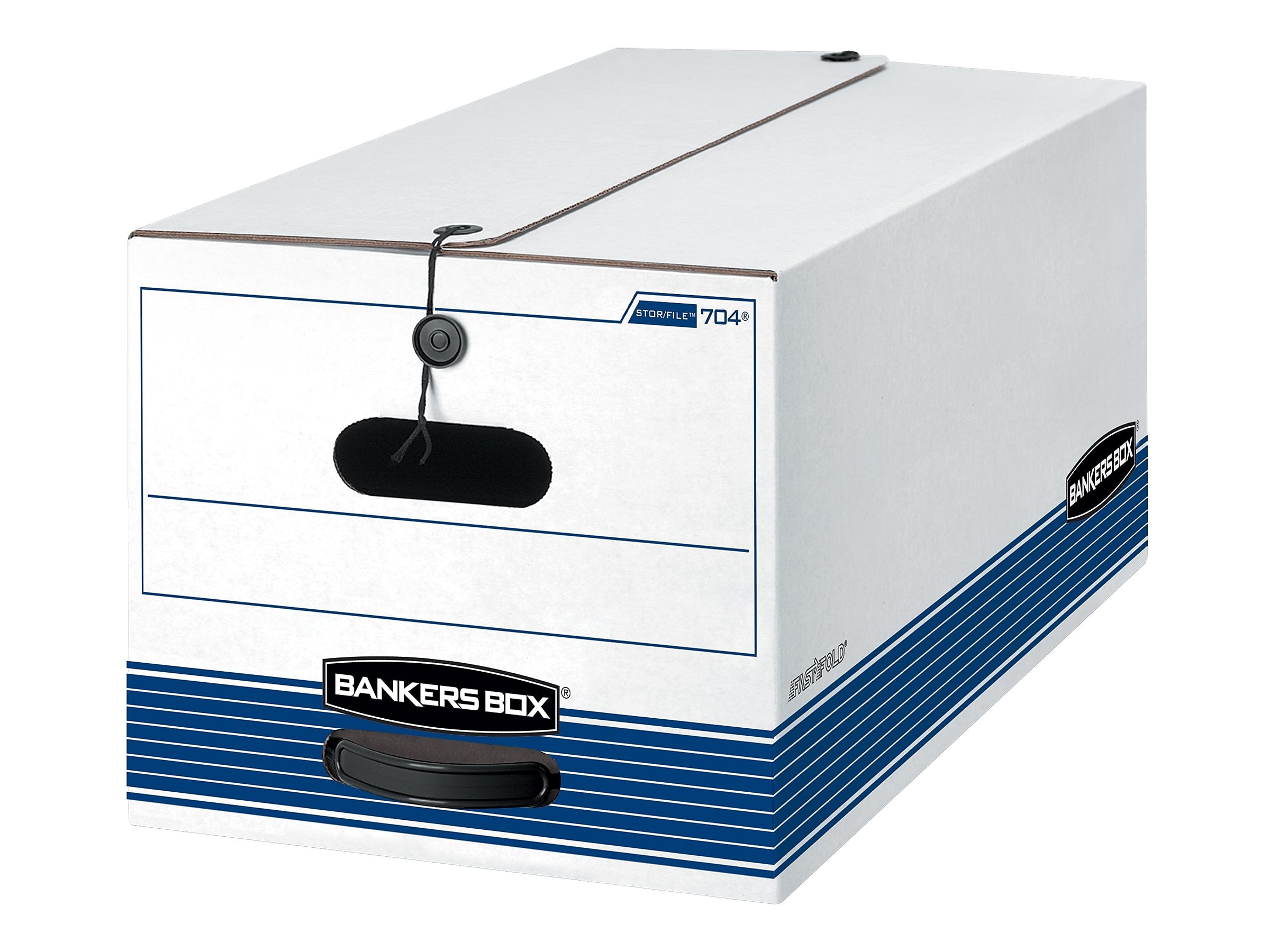 Bankers Box Stor/File Medium-Duty FastFold Storage Boxes with String & Button, Letter, 12/Ct (00704)