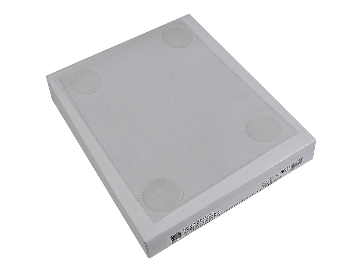 C-Line Cubicle Keepers Polypropylene File Pockets, Clear, 25/Box (CLI38991)