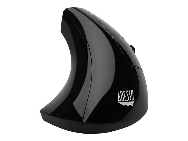 Adesso iMouse E10 Wireless Ergonomic Vertical Optical USB Mouse, Black (RG8162)