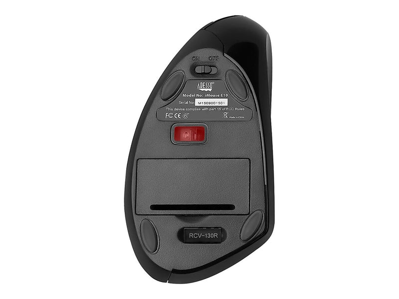 Adesso iMouse E10 Wireless Ergonomic Vertical Optical USB Mouse, Black (RG8162)
