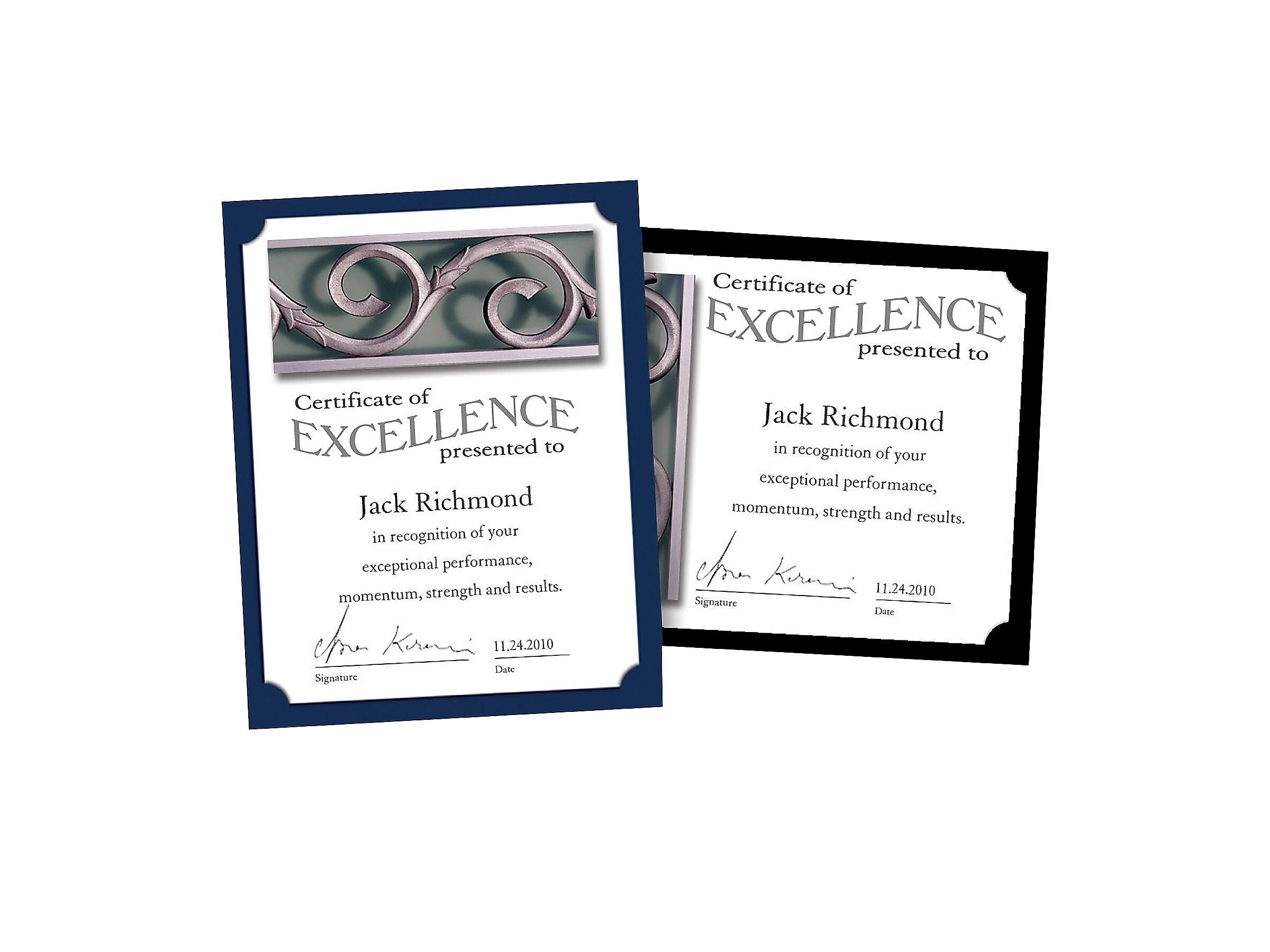 Southworth Certificate Holders, 8.5" x 11", Navy Blue, 10/Pack (PF8)