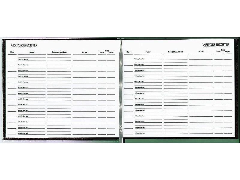Rediform Visitor Book, 9.88" x 8.5", Black, 64 Sheets/Book (RED57802)