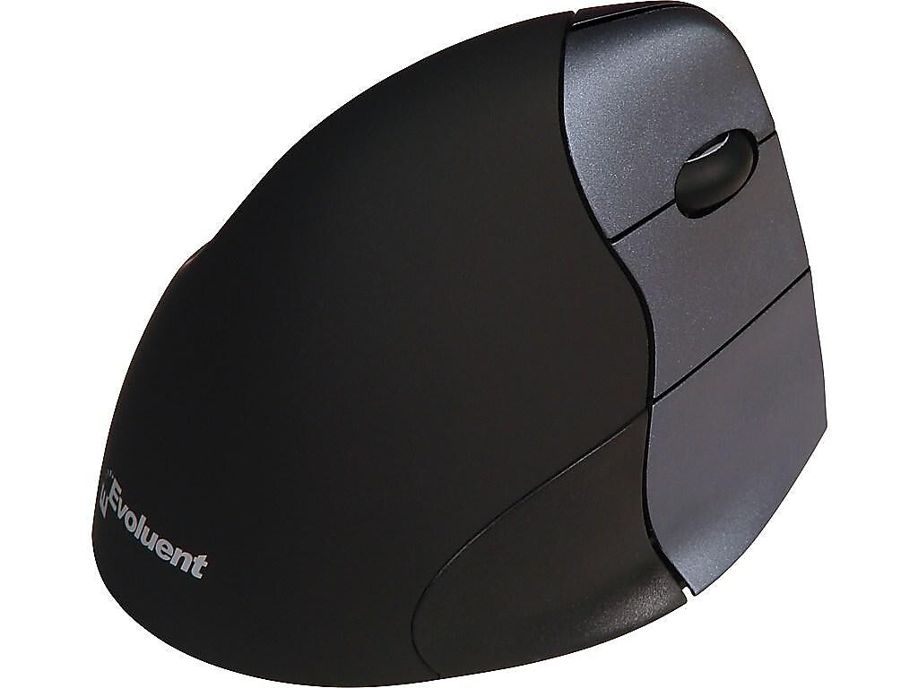 Evoluent VerticalMouse 3 Wireless Ergonomic Vertical Optical Mouse, Black/Silver (VM3W)