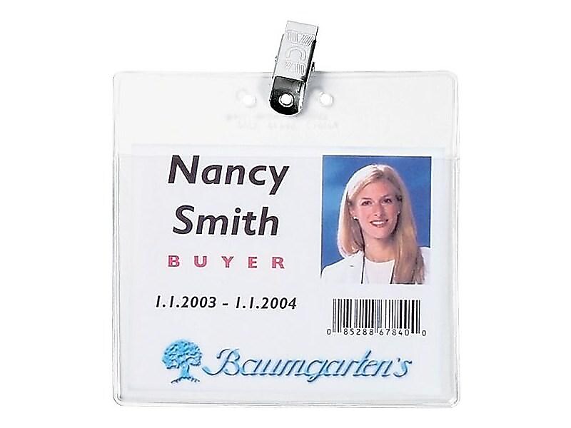 Baumgarten's SICURIX ID Badge Holders, Clear, 50/Pack (67840)