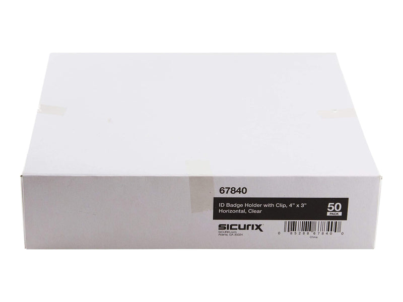 Baumgarten's SICURIX ID Badge Holders, Clear, 50/Pack (67840)