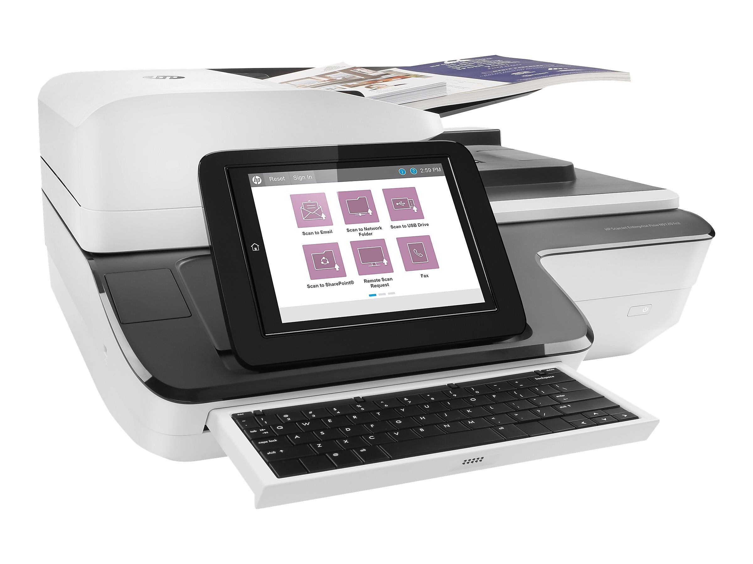 HP ScanJet Enterprise Flow N9120 fn2 L2763A#BGJ Desktop Scanner, Black/White