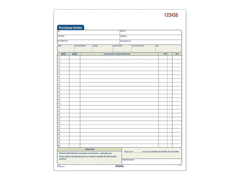 TOPS 3-Part Carbonless Purchase Requisitions, 8.38"L x 10.69"W, 50 Sets/Book (46147)