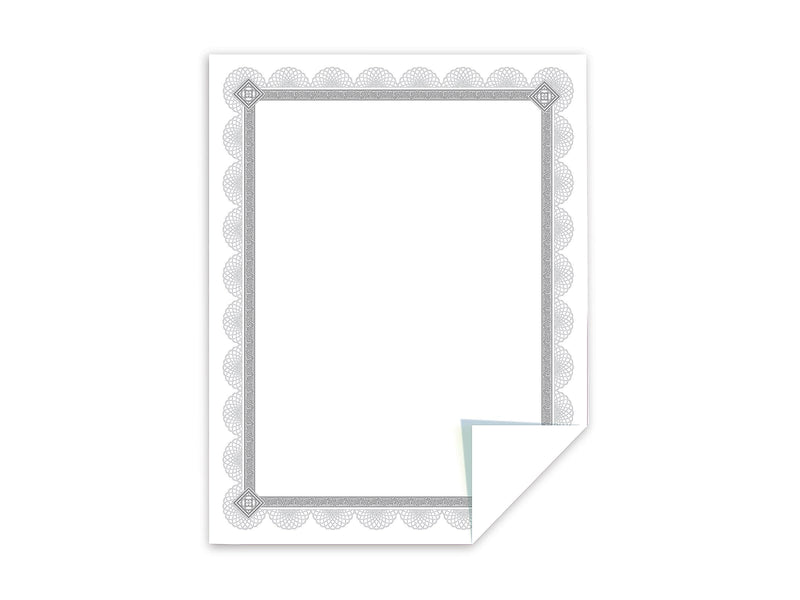 Southworth Premium Spiro Design Certificates, 8.5" x 11", White/Silver, 15/Pack (CTP2W)