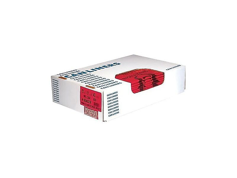 Heritage 30 Gal. Biohazard Liners, Red, 43"L x 30"W, 200/Carton (A6043PR)