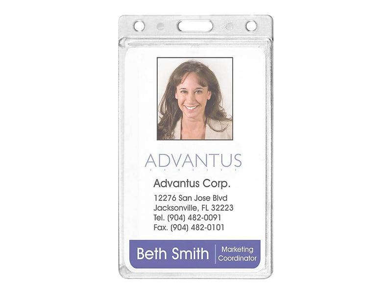 Advantus ID Badge Holders, Clear, 25/Box (76076)