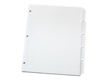 Oxford Print & Apply Label Paper Dividers, 5-Tab, White, 25 Sets/Box (OXF 11314)