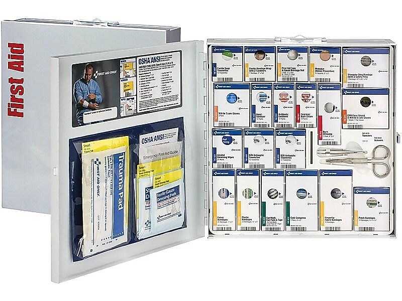 SmartCompliance Metal First Aid Cabinet, ANSI Class A, 50 People, 203 Pieces (746004-021)