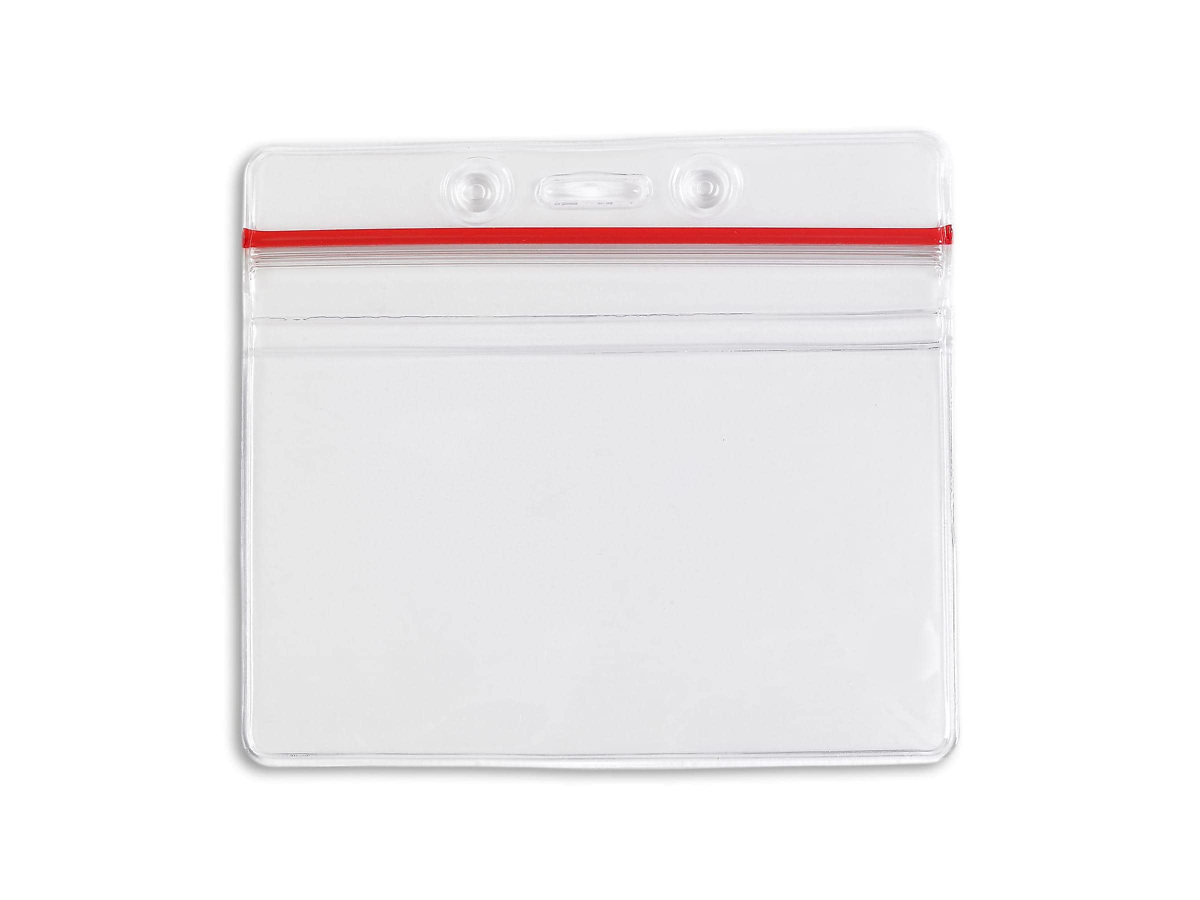 IDville ID Badge Holders, Clear/Red, 50/Pack (134523531)