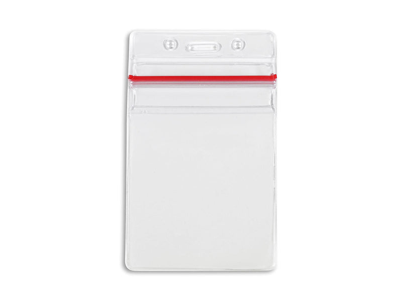 IDville ID Badge Holders, Clear/Red, 50/Pack (134523431)