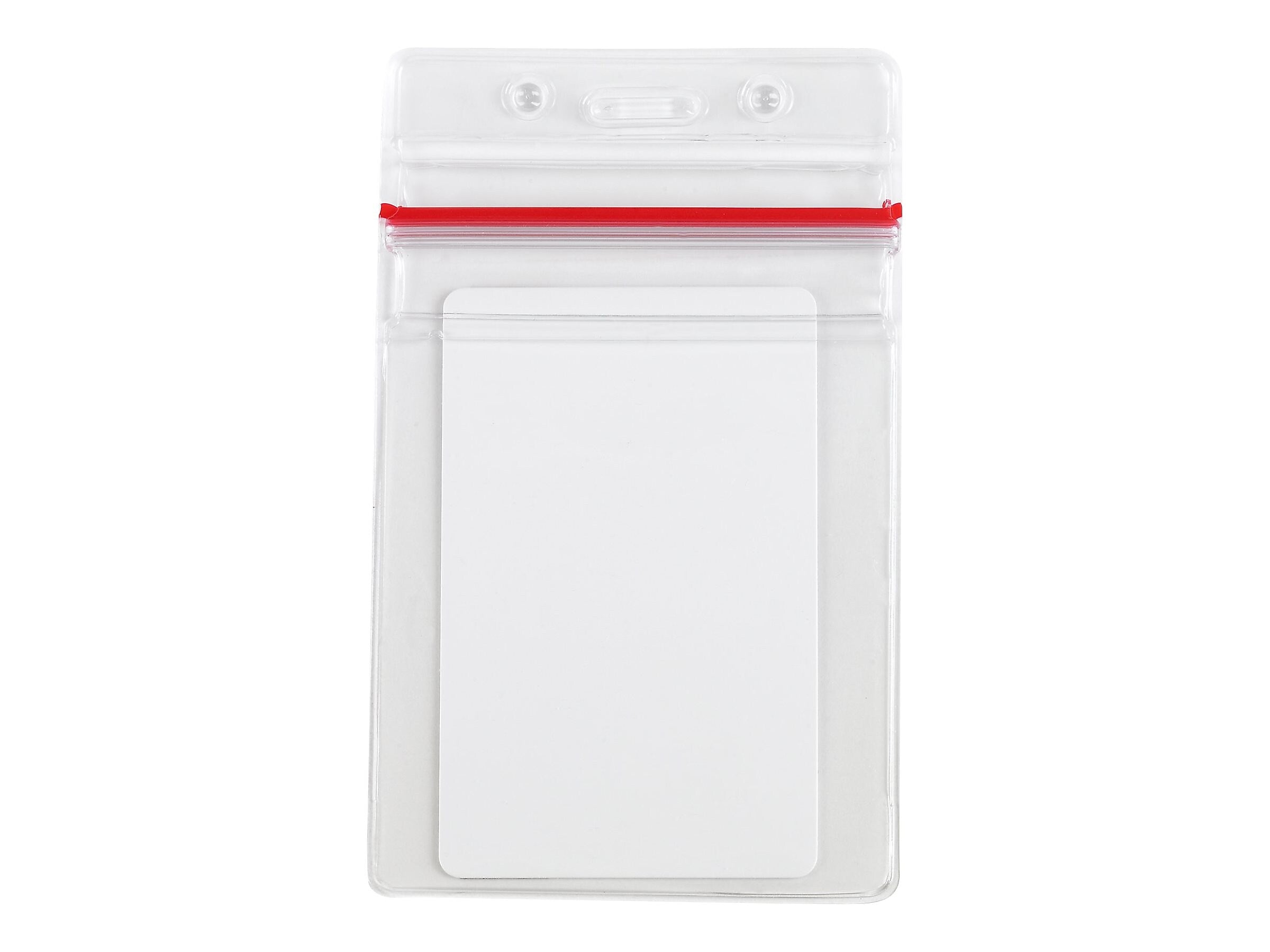IDville ID Badge Holders, Clear/Red, 50/Pack (134523431)