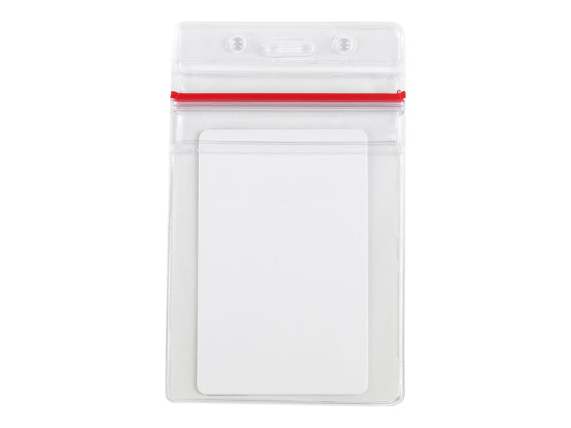 IDville ID Badge Holders, Clear/Red, 50/Pack (134523431)