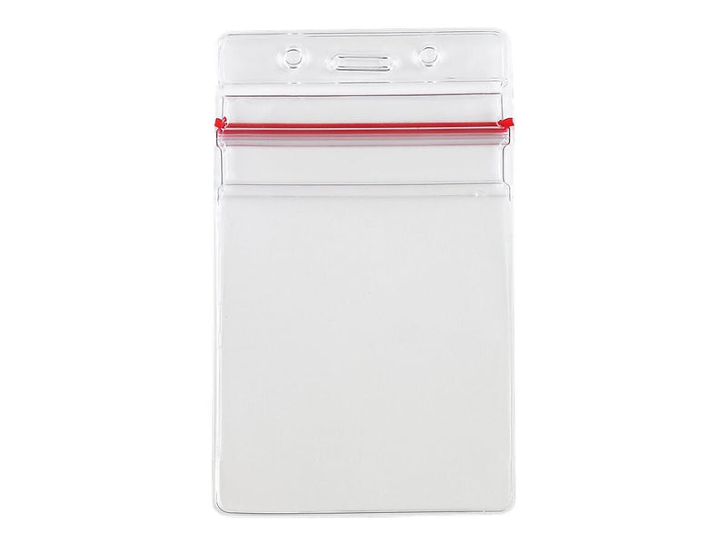 IDville ID Badge Holders, Clear/Red, 50/Pack (134523431)