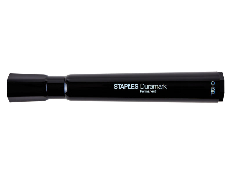 Staples DuraMark Tank Permanent Marker, Chisel Tip, Black, 12/Pack (10403-CC)