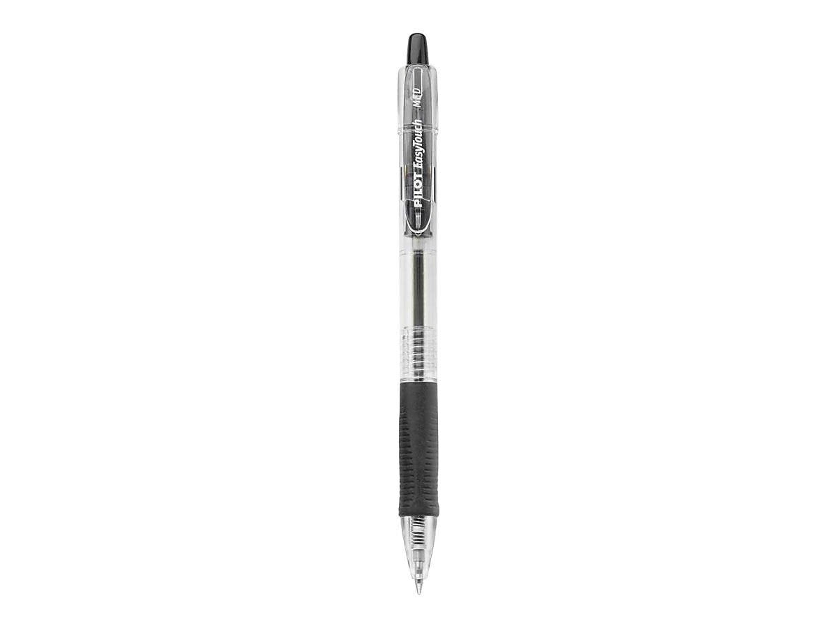 Pilot EasyTouch Retractable Ballpoint Pens, Medium Point, Black Ink, Dozen (32220)
