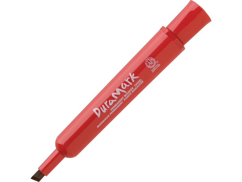 Staples DuraMark Permanent Markers, Medium Point, Red, 12/Pack (18892)