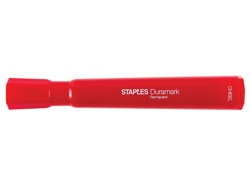 Staples DuraMark Permanent Markers, Chisel Point, Assorted, 12/Pack (10404)