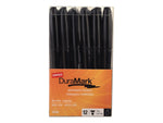 Staples DuraMark Permanent Markers, Fine Tip, Black, 12/Pack (20468-CC)