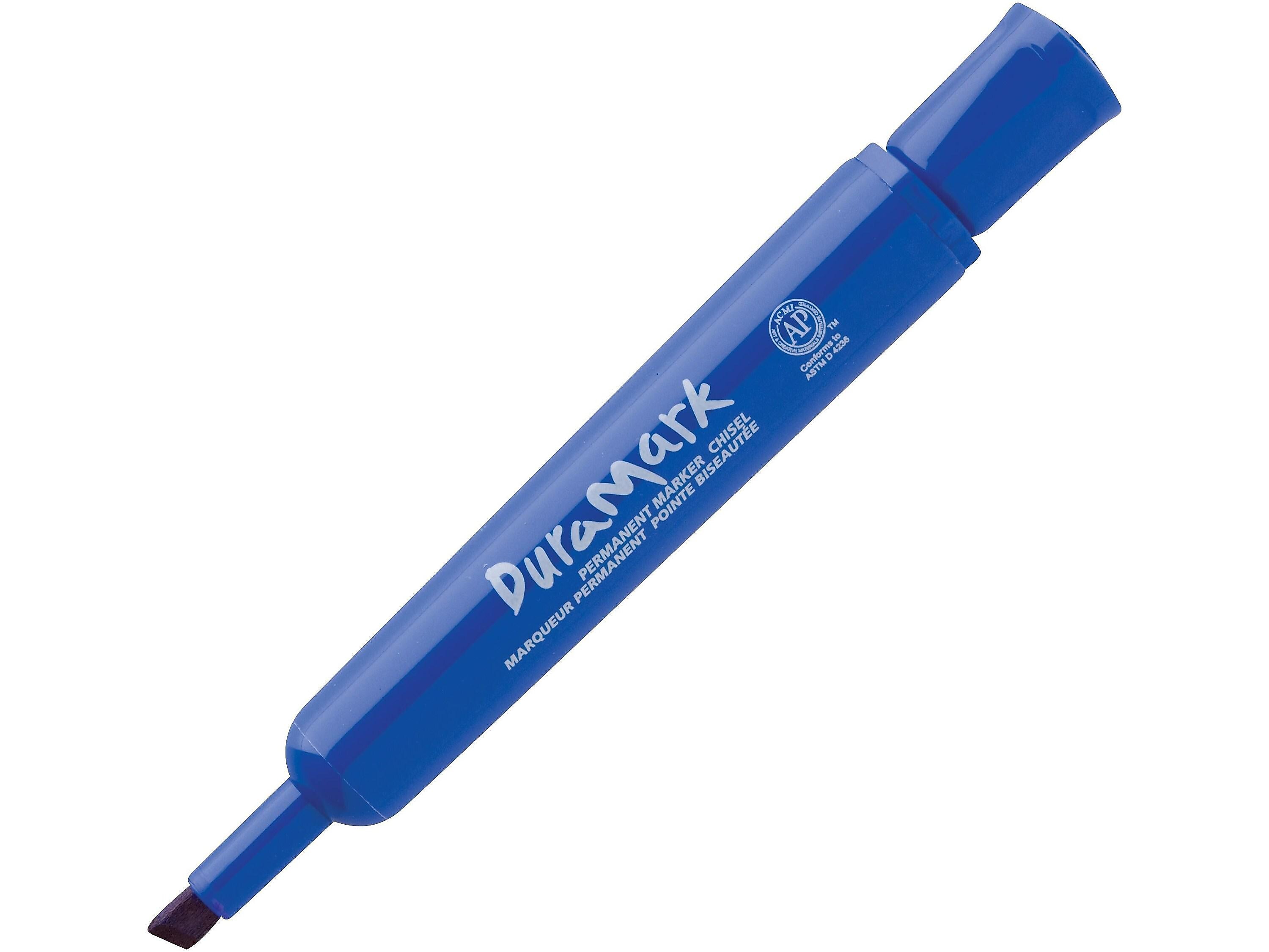 Staples DuraMark Permanent Markers, Medium Point, Blue, 12/Pack (18890)