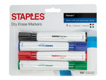 Staples Remarx Dry Erase Markers, Chisel Point, Assorted, 4/Pack (29205)