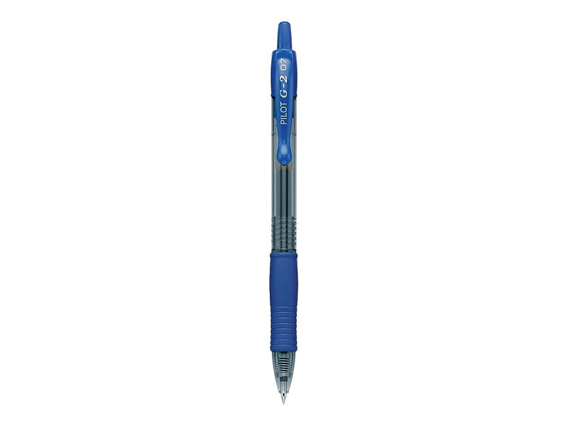 Pilot G2 Retractable Gel Pens, Fine Point, 0.7mm, Blue Ink, Dozen (31021)