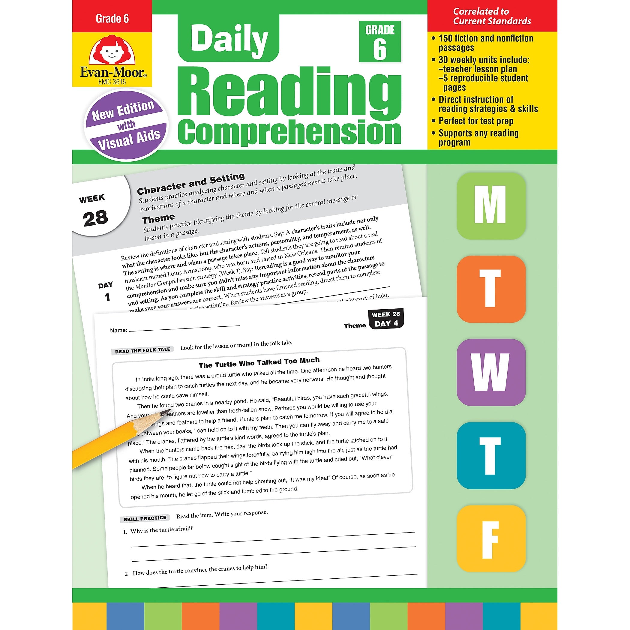 Evan-Moor Daily Reading Comprehension, Grade 6, Teacher's Edition, Print (9781629384795)