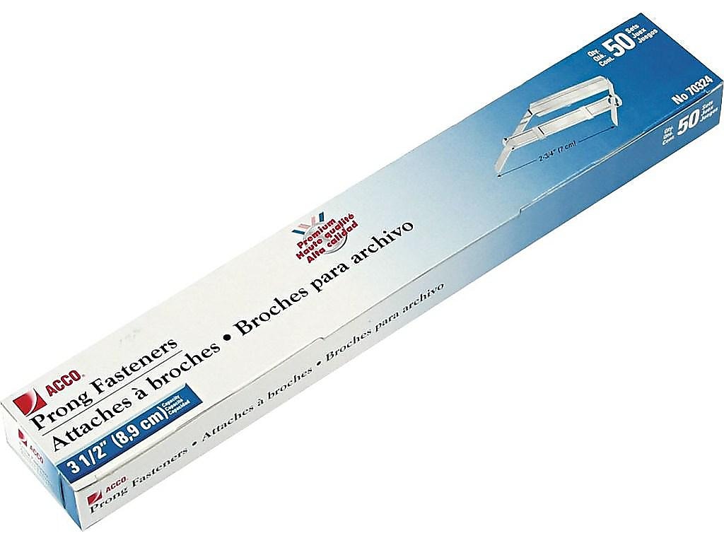 ACCO Premium Folder Fasteners, Silver, 50/Box (A7070324)