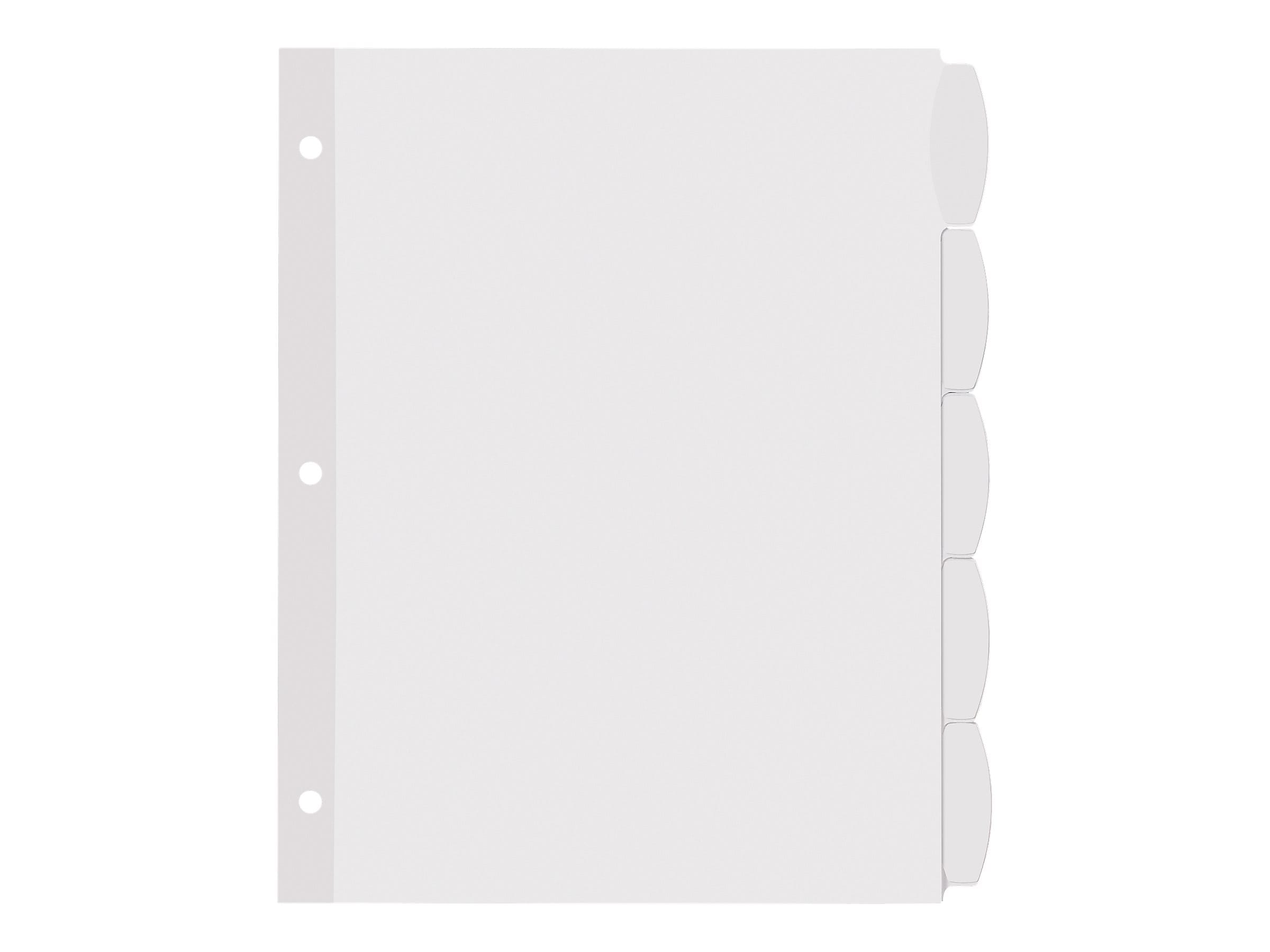 Avery Big Tab Printable Paper Dividers with Large White Labels, 5 Tabs, White, 20 Sets/Pack (14440)