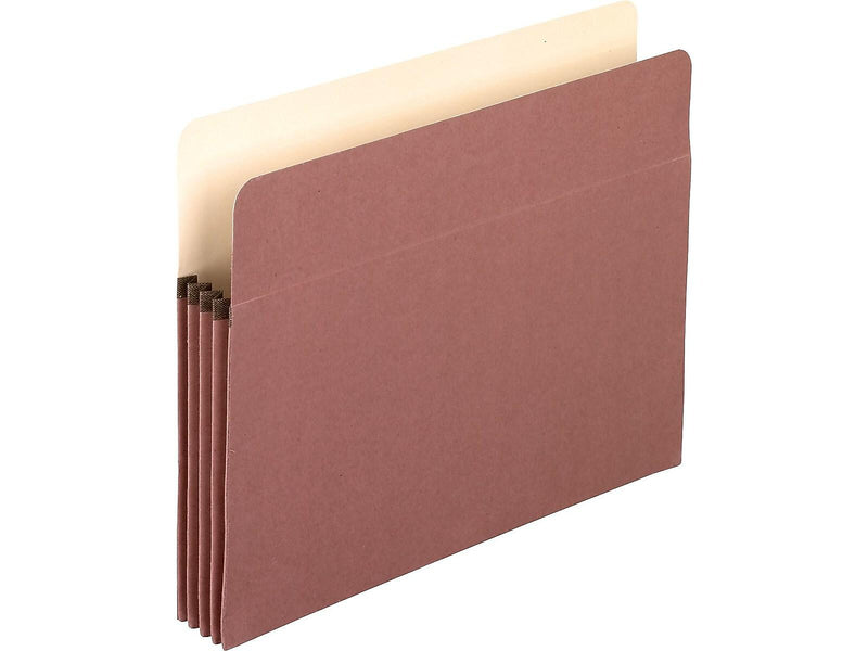 Pendaflex Earthwise 100% Recycled Heavy Duty Reinforced File Pocket, 3 1/2" Expansion, Letter Size, Redrope, 25/Box (E1524E)