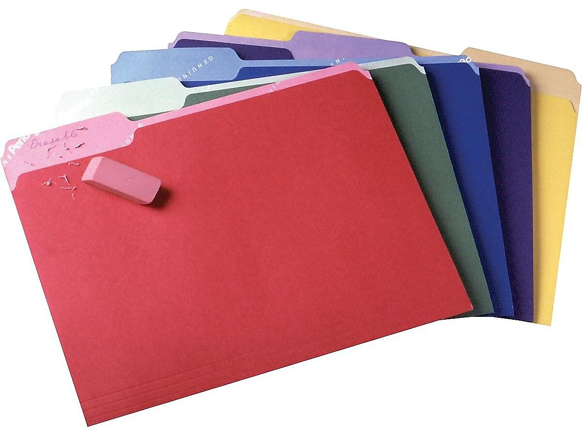 Pendaflex Recycled File Folder, 1/3-Cut Tab, Assorted, Letter Size, Assorted Colors, 30/Pack (84370)