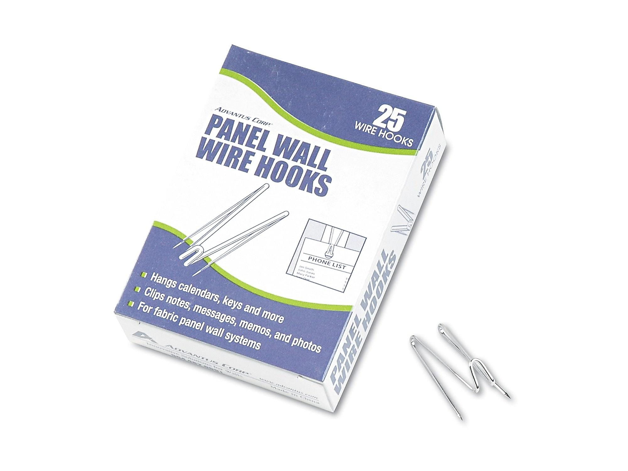 Advantus Cubicle Hooks, Silver, 25/Box (75370)