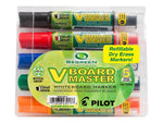 Pilot V Board Master BeGreen Refillable Dry Erase Markers, Chisel Tip, Assorted, 5/Pack (43917)