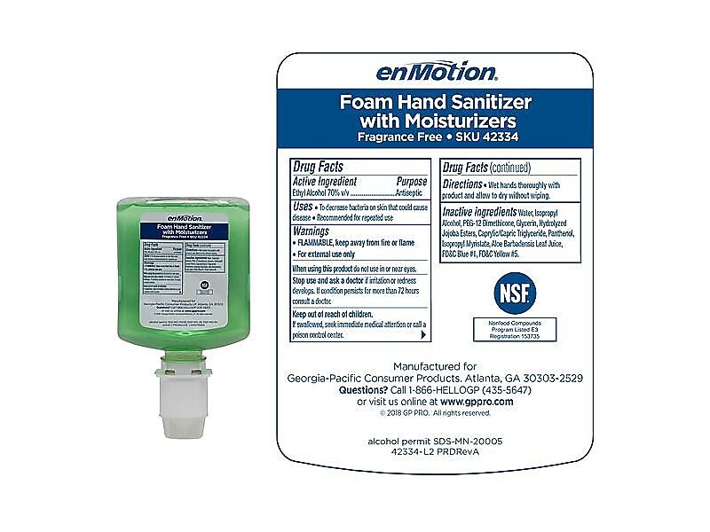 enmotion Gen2 Foaming Hand Sanitizer Refill for enMotion, 1000 mL., 2/Carton (42334)