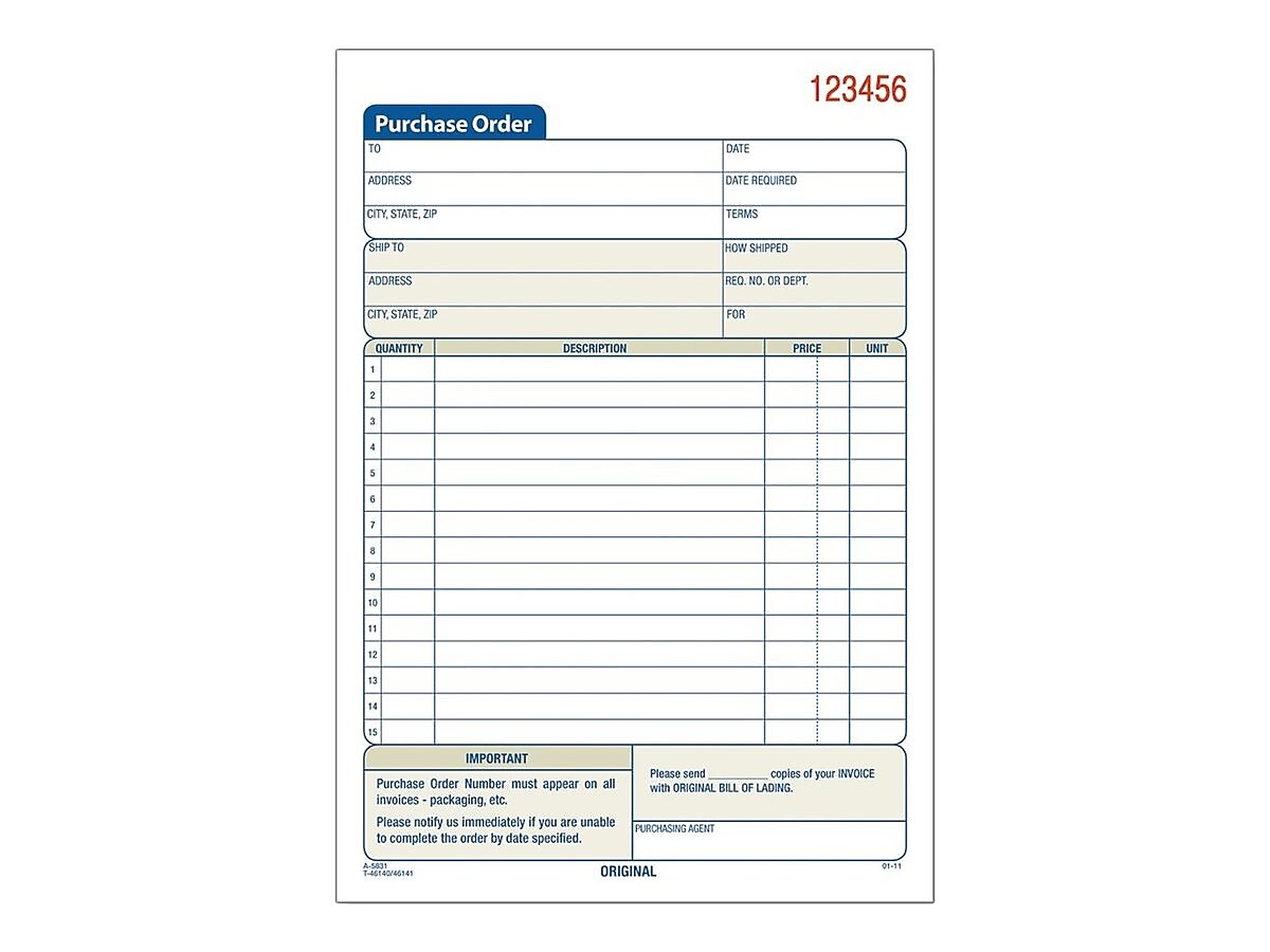 TOPS 2-Part Carbonless Purchase Requisitions, 7.94"L x 5.56"W, 50 Sets/Book (46140)