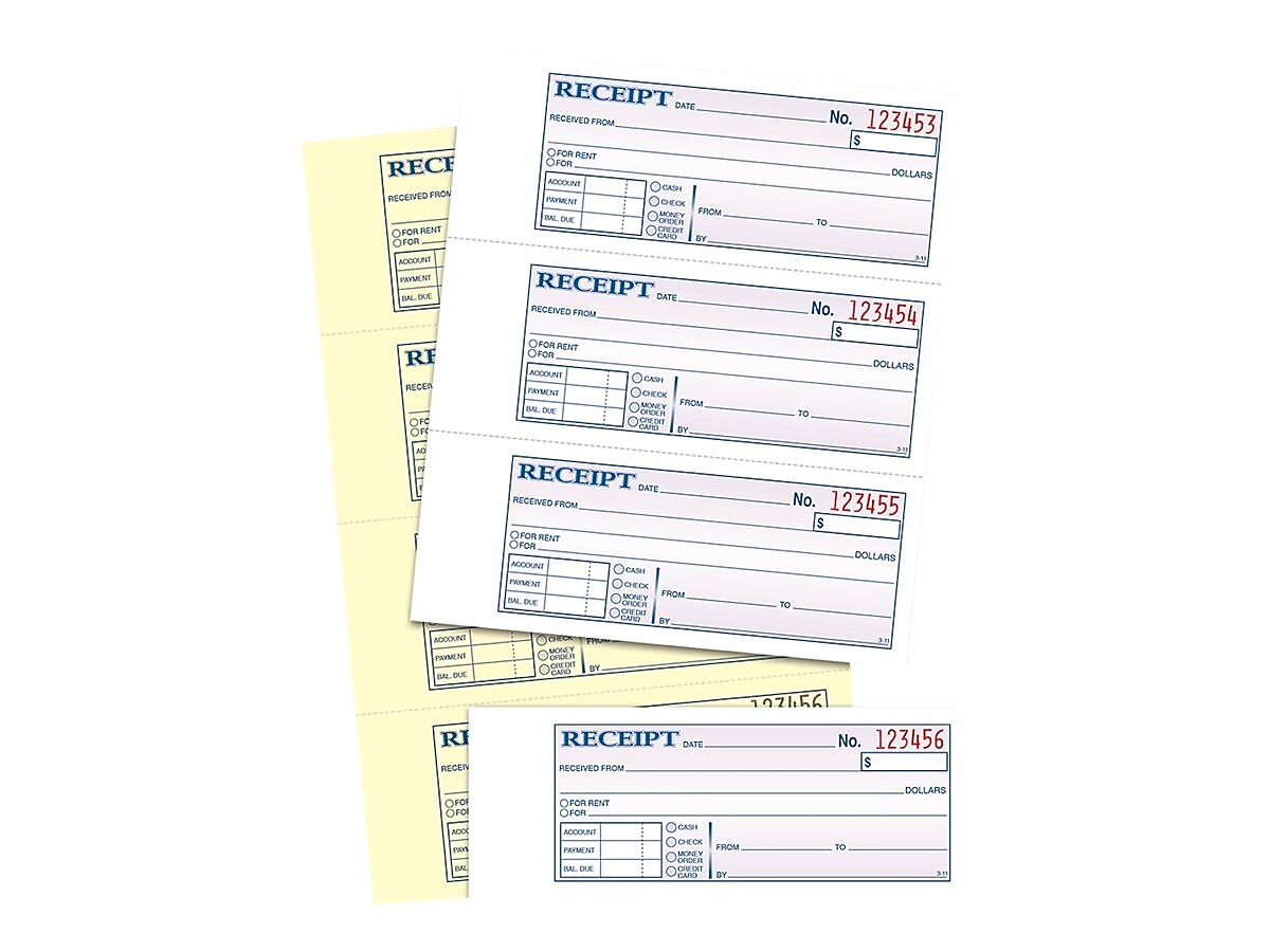 TOPS 2-Part Carbonless Receipts Book, 2.75"L x 7.13"W, 200 Forms/Book, Each (TOP 46806)