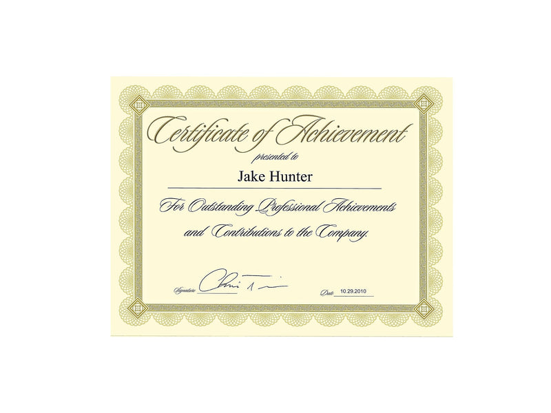 Southworth Premium Spiro Design Certificates, 8.5" x 11", Ivory/Gold, 15/Pack (CTP2V)