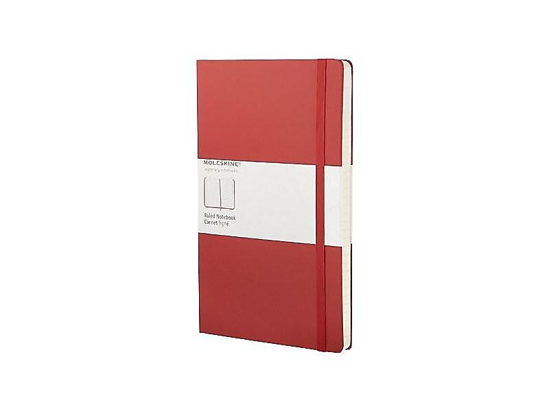 Moleskine Classic Notebook, Large, 5" x 8.25", College Ruled, 96 Sheets, Scarlet Red (930048)