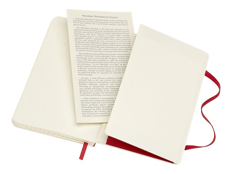 Moleskine Classic Notebook, Large, 5" x 8.25", College Ruled, 96 Sheets, Scarlet Red (930048)