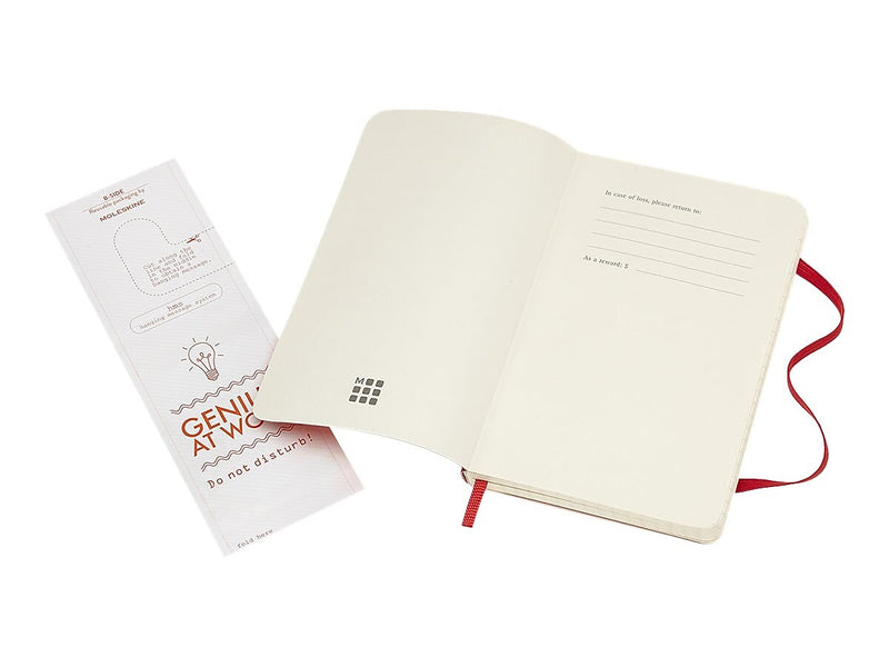 Moleskine Classic Notebook, Large, 5" x 8.25", College Ruled, 96 Sheets, Scarlet Red (930048)