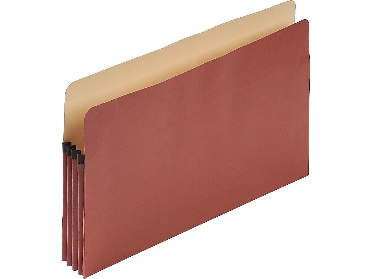 Pendaflex 100% Recycled Heavy Duty Reinforced File Pocket, 3 1/2" Expansion, Legal Size, Red (E1526E)